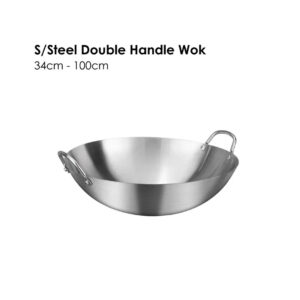 Stainless Steel Double Handle Wok